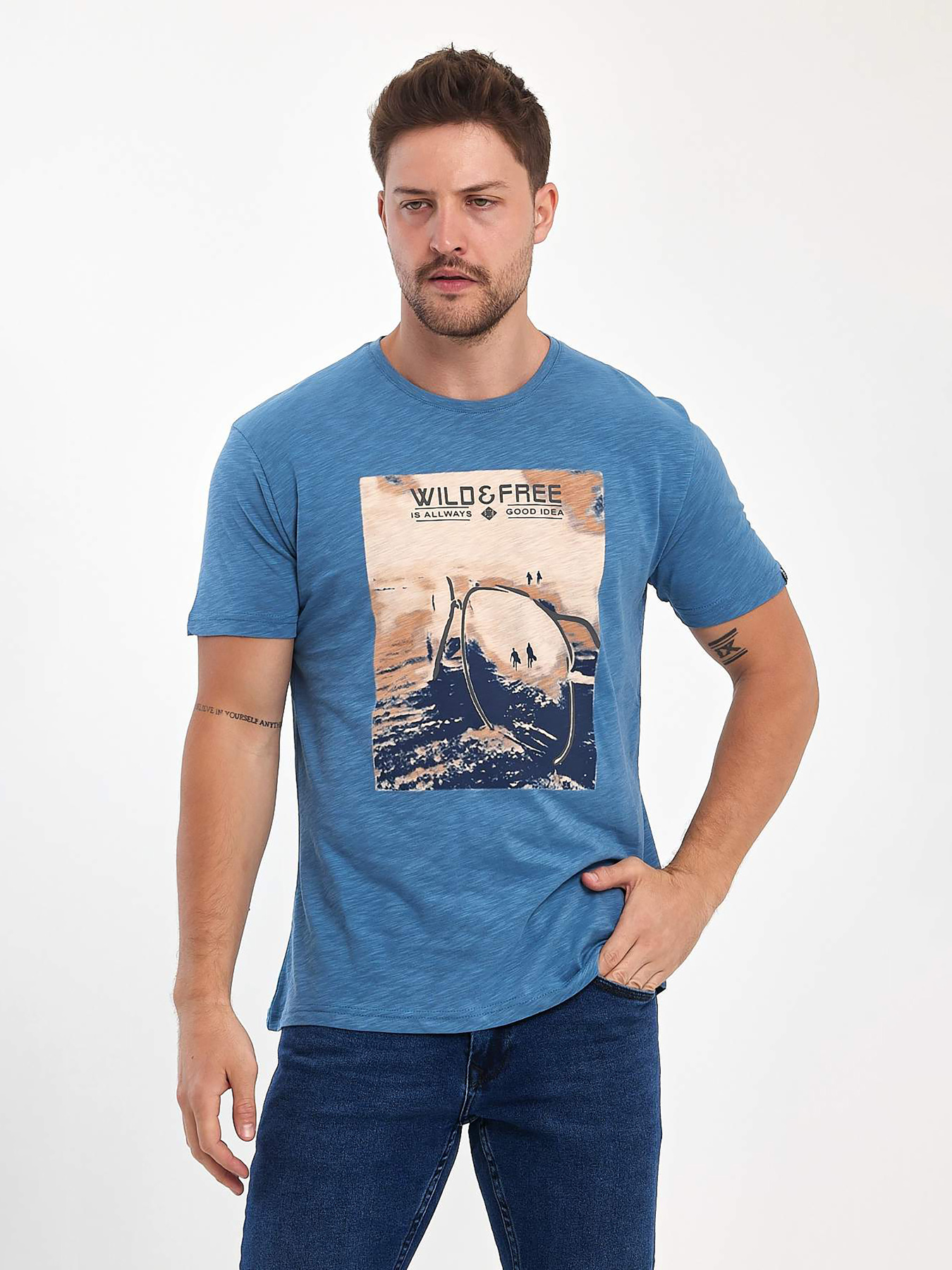 Футболка Trend Collection модель TC10983BlueFTBLK Фото