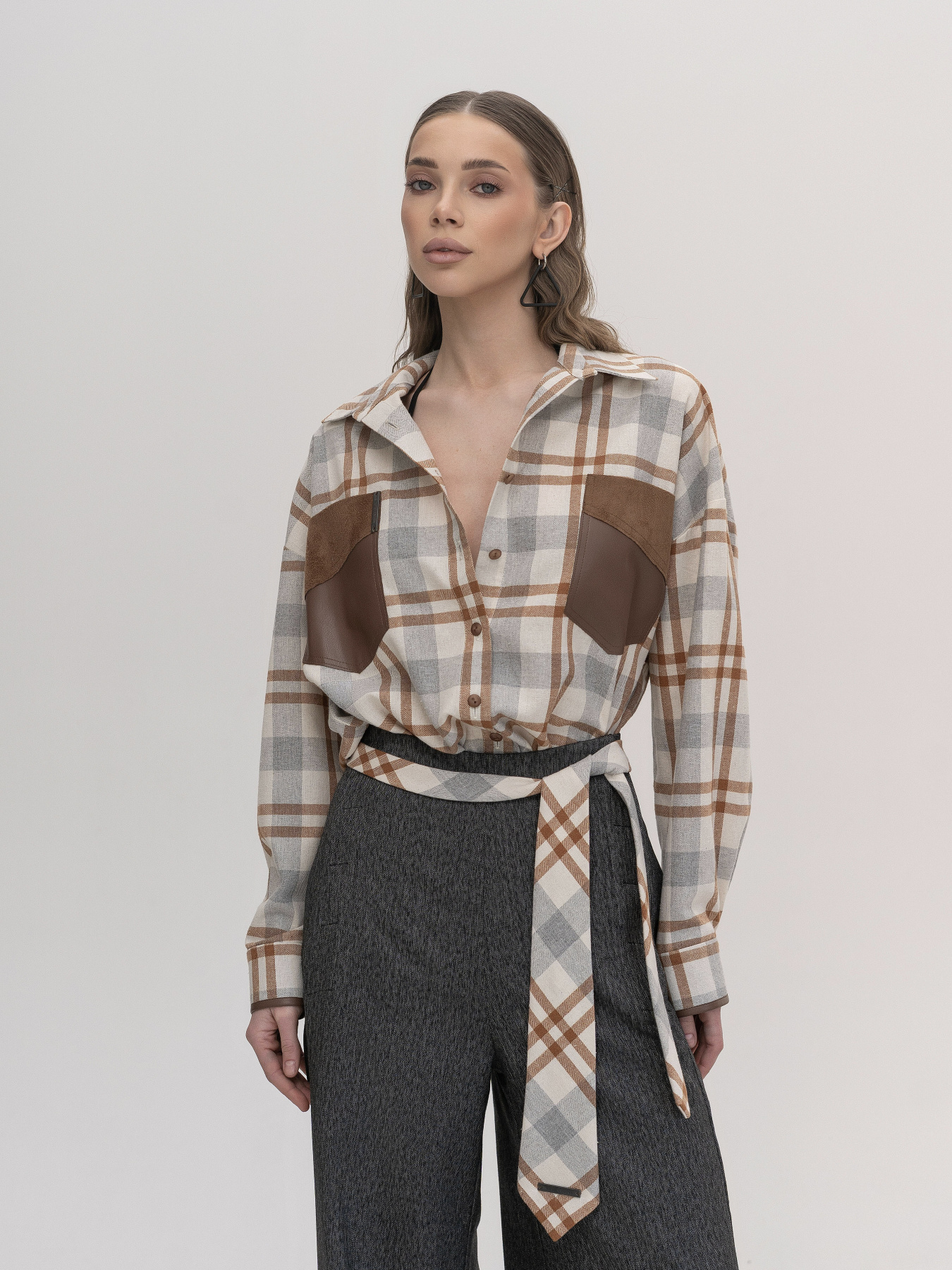 Сорочки 7/11 Seven Eleven модель SE26ShrtPl_Bg_Br Фото