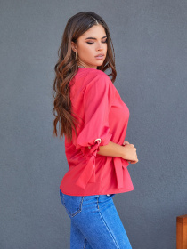 Блуза ISSA Plus модель SA-320_red Блуза ISSA Plus модель SA-320_red Фото