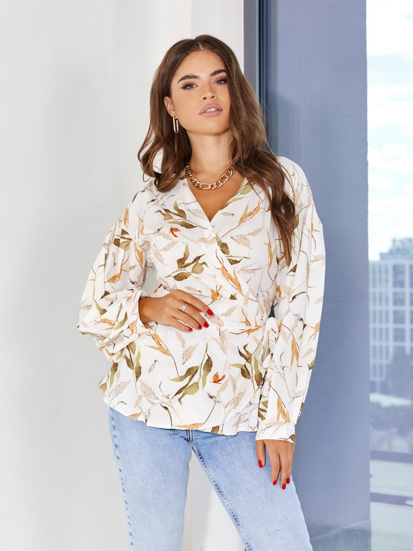 Блуза ISSA Plus модель SA-328_white Фото