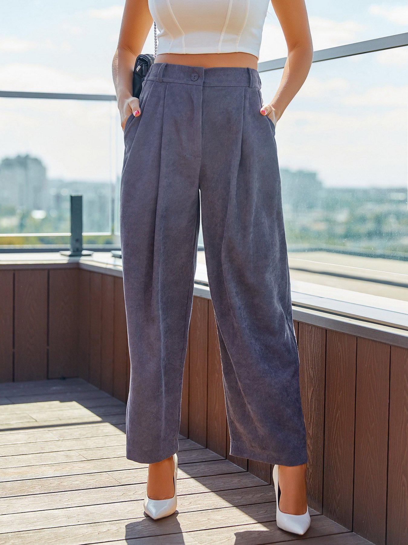 Повседневные штаны ISSA Plus модель 12908_gray Фото