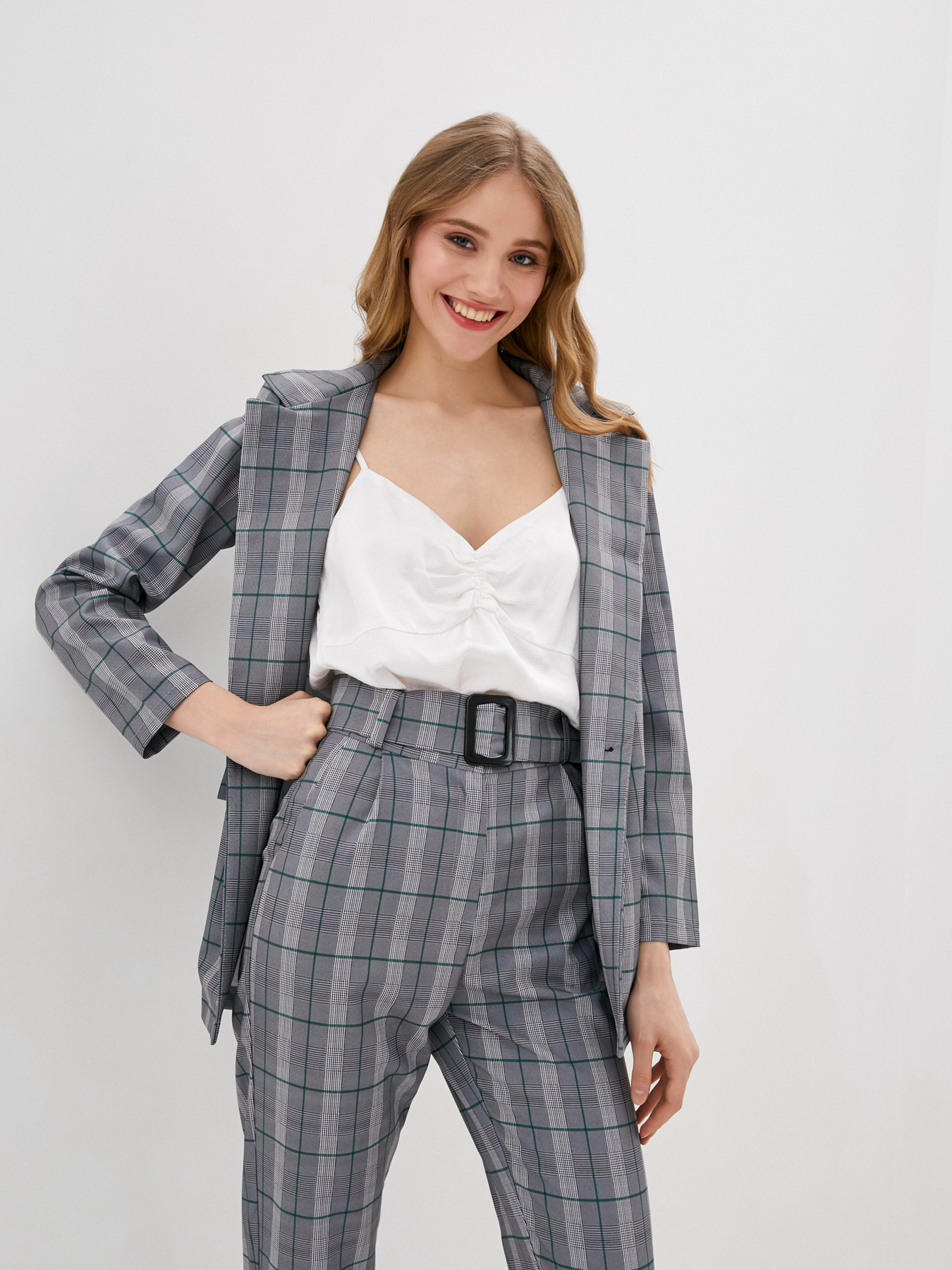 Деловой костюм ISSA Plus модель 12883_gray Фото