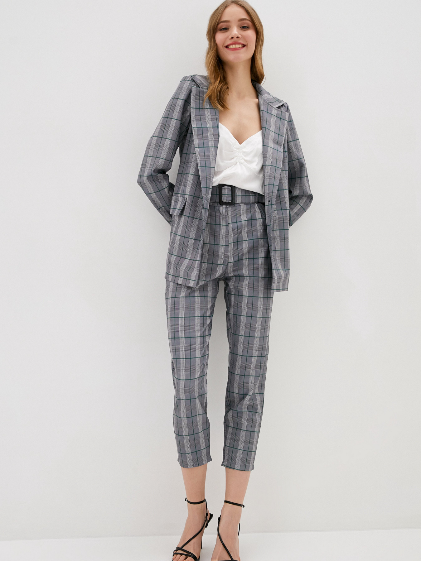 Деловой костюм ISSA Plus модель 12883_gray Фото