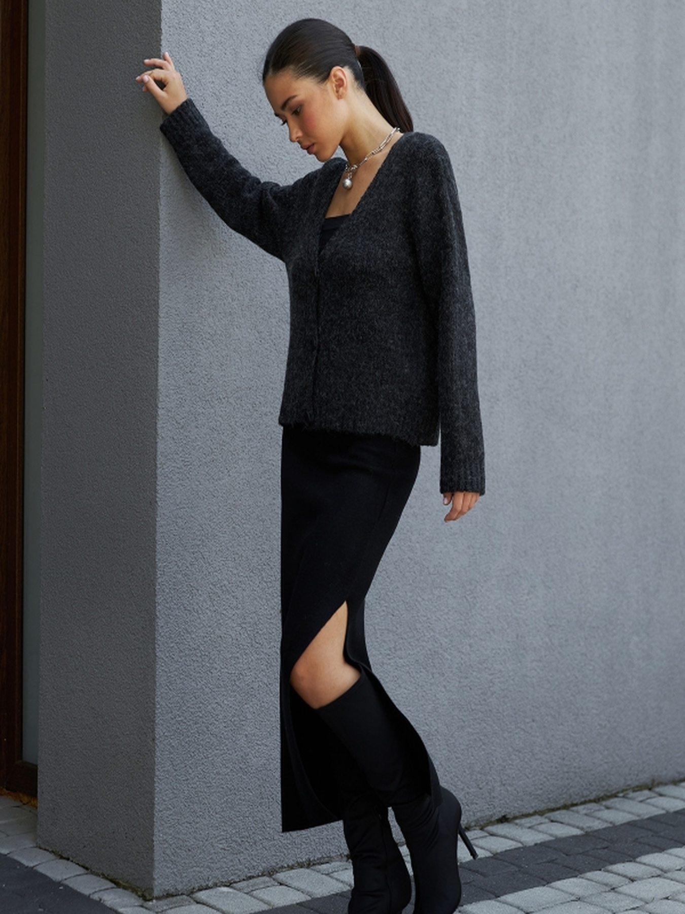 Юбка миди TrikoBakh модель 2435-chornij Фото