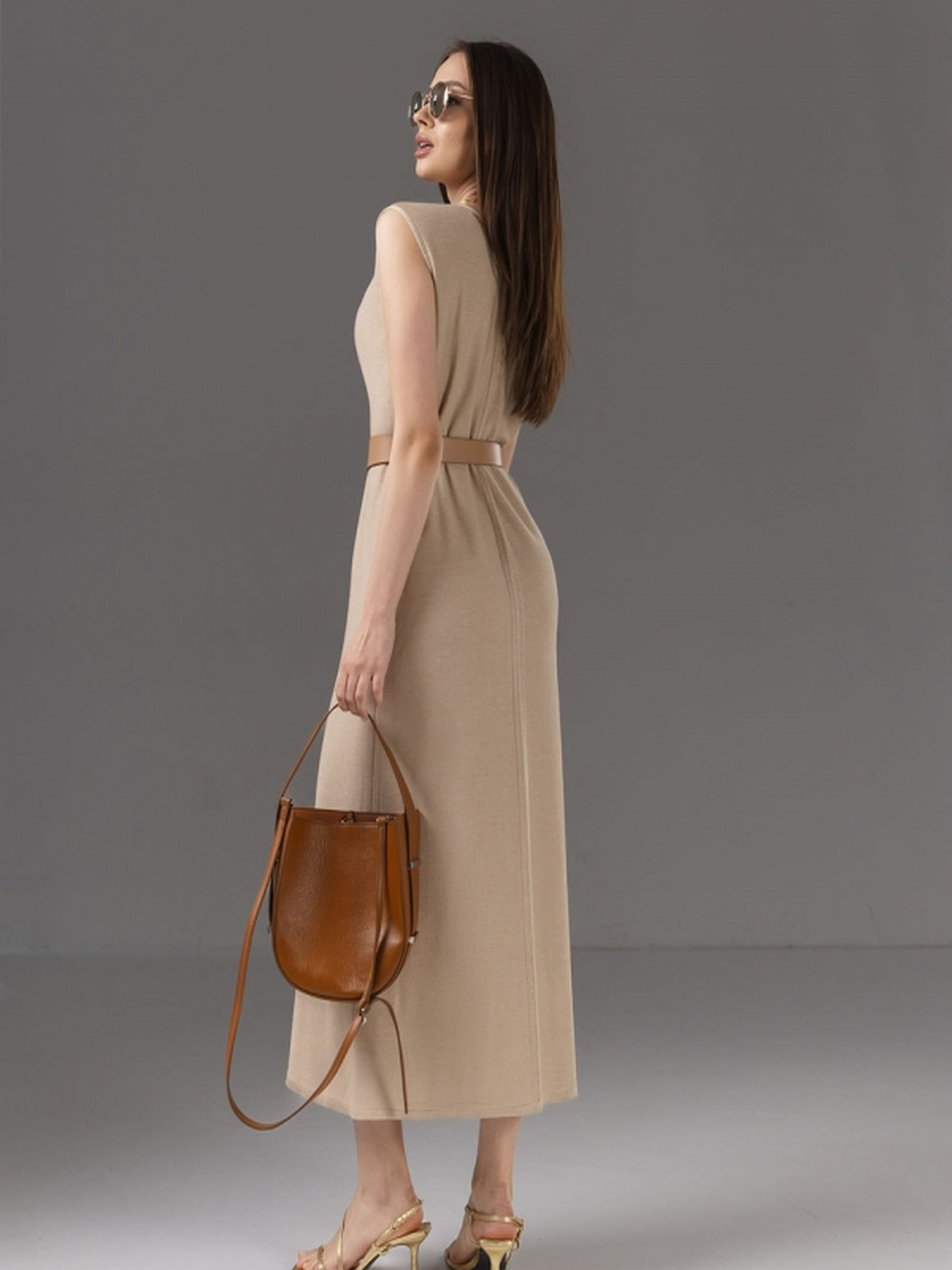 Платье миди TrikoBakh модель 2742-rozhevij-bezh Фото