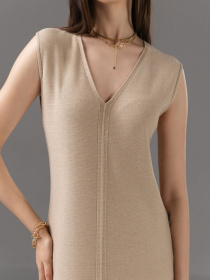 Сукня міді TrikoBakh модель 2742-rozhevij-bezh Фото