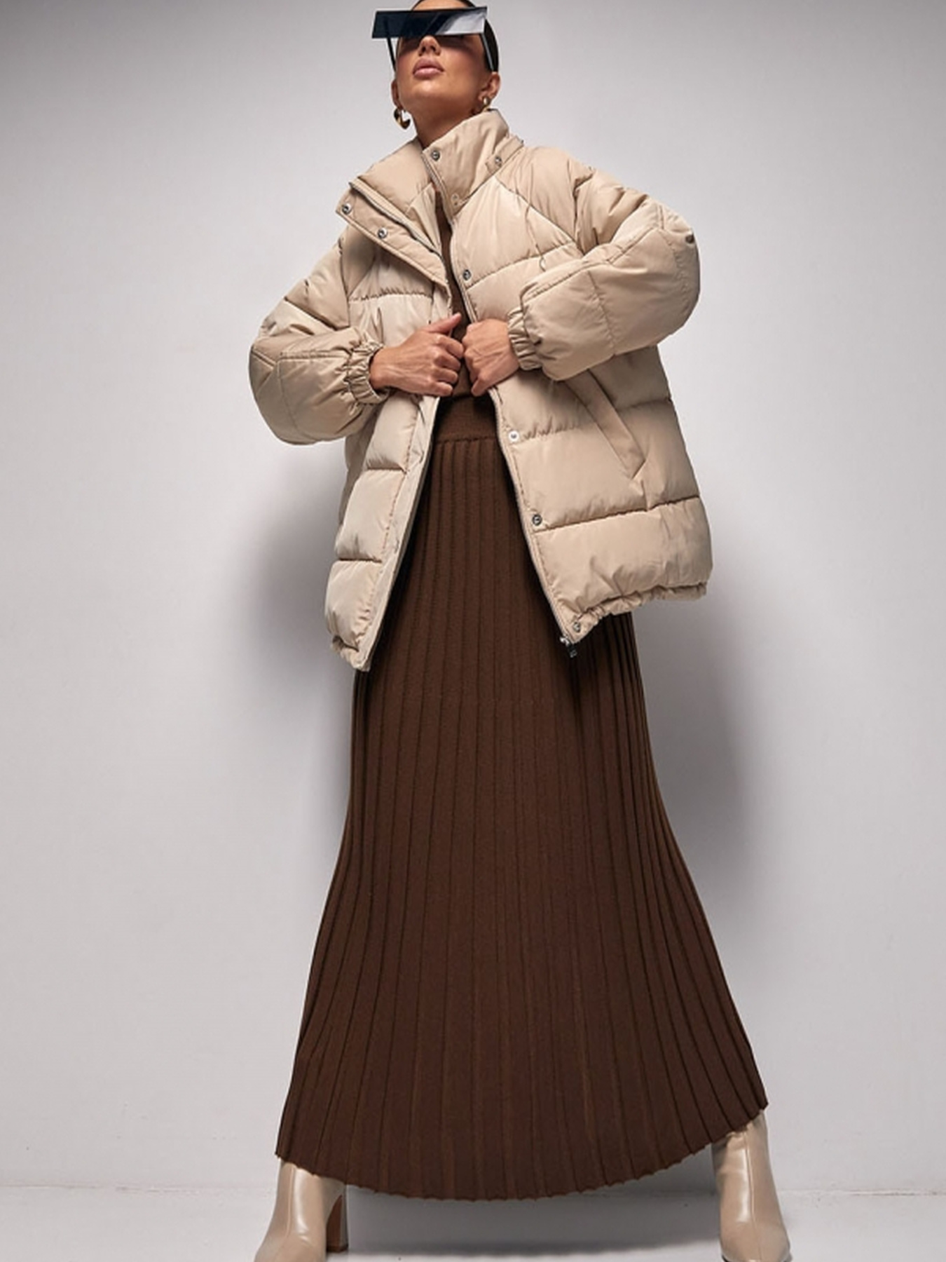 Пуховик TrikoBakh модель 3675-bezhevij Фото