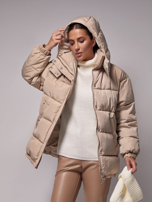 Пуховик TrikoBakh модель 3675-bezhevij Фото