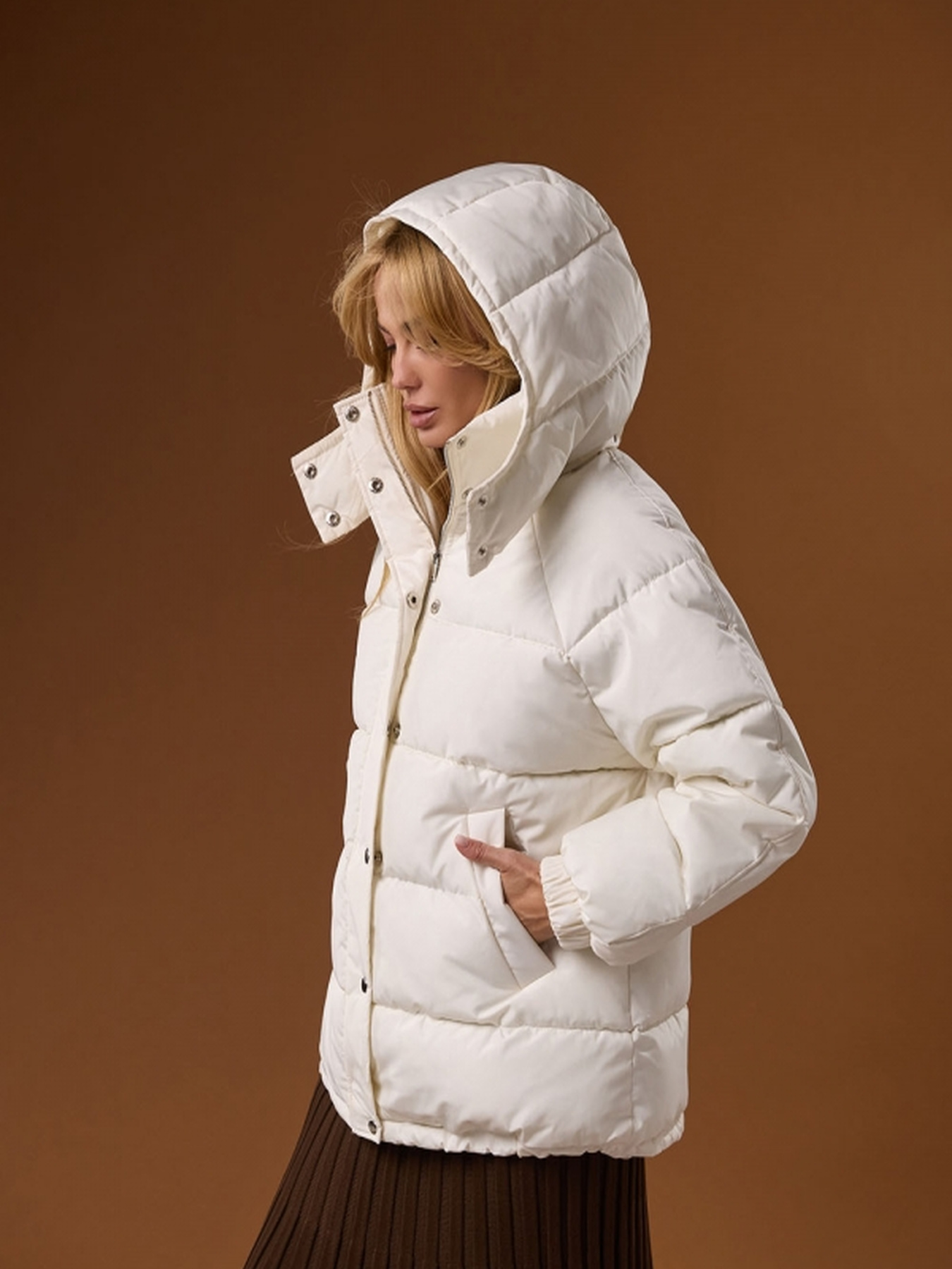 Пуховик TrikoBakh модель 3675-molochnij Фото