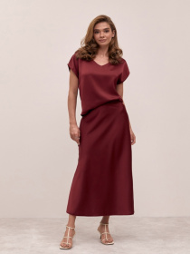 Юбка макси TrikoBakh модель 3012-burgund Фото