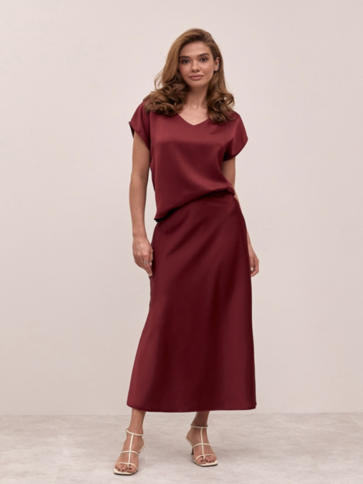 Юбка макси TrikoBakh модель 3012-burgund Фото