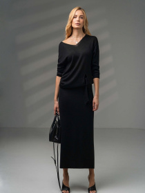 Юбка макси TrikoBakh модель 2740-chornij Фото