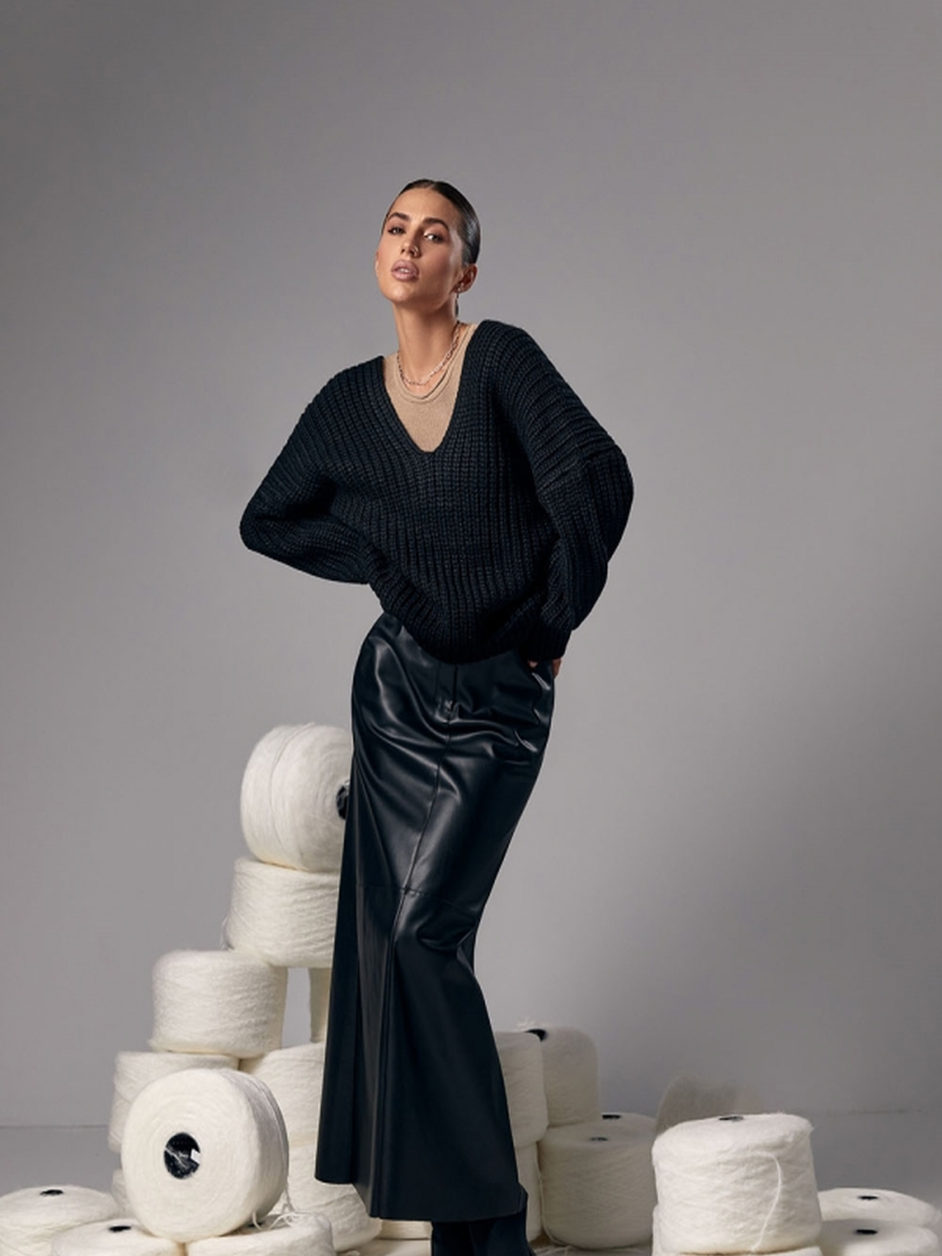 Спідниця максі TrikoBakh модель 3005-chornij Фото