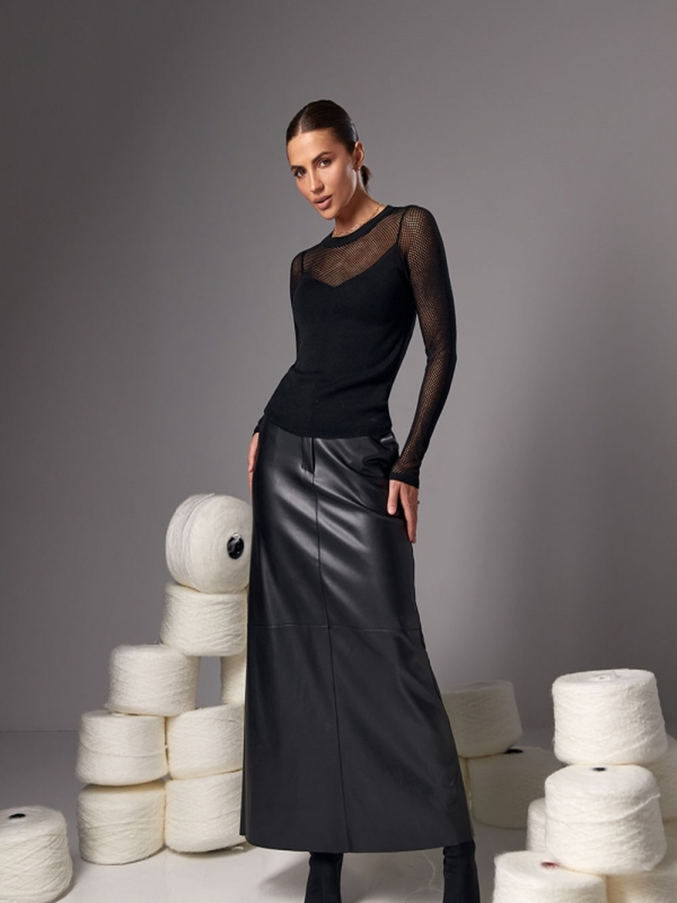 Спідниця максі TrikoBakh модель 3005-chornij Фото