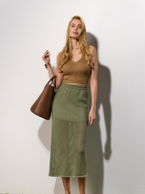 Юбка миди TrikoBakh модель 2515-olivka Фото
