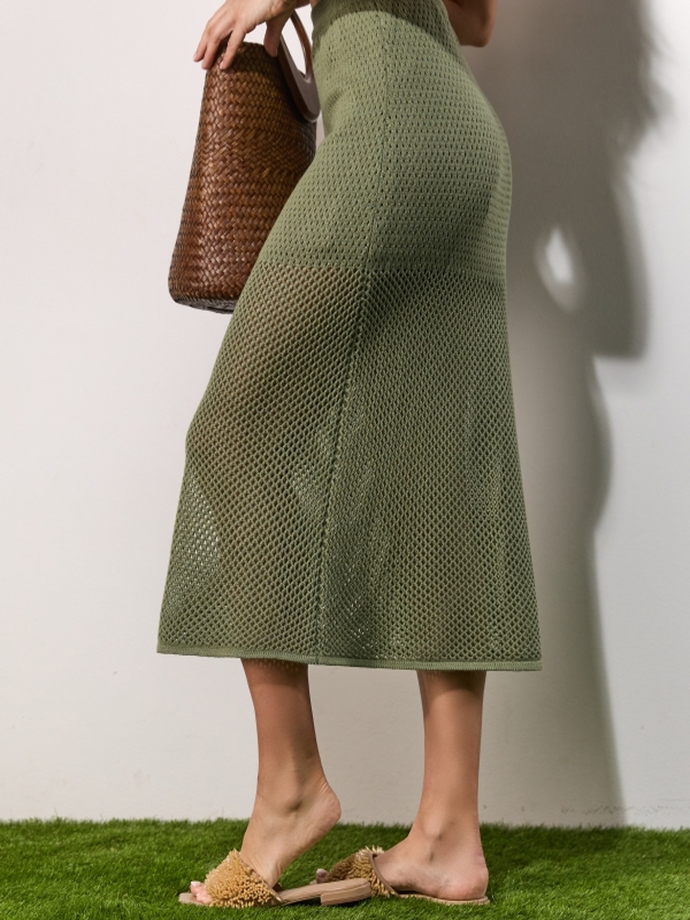 Юбка миди TrikoBakh модель 2515-olivka Фото