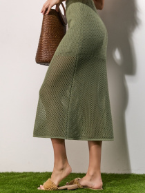 Юбка миди TrikoBakh модель 2515-olivka Фото