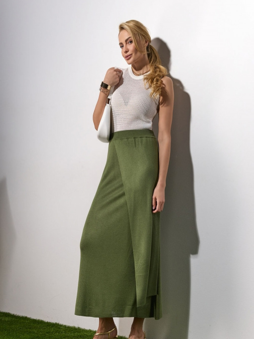 Юбка макси TrikoBakh модель 2457-olivkovij Фото