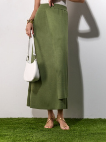 Юбка макси TrikoBakh модель 2457-olivkovij Фото