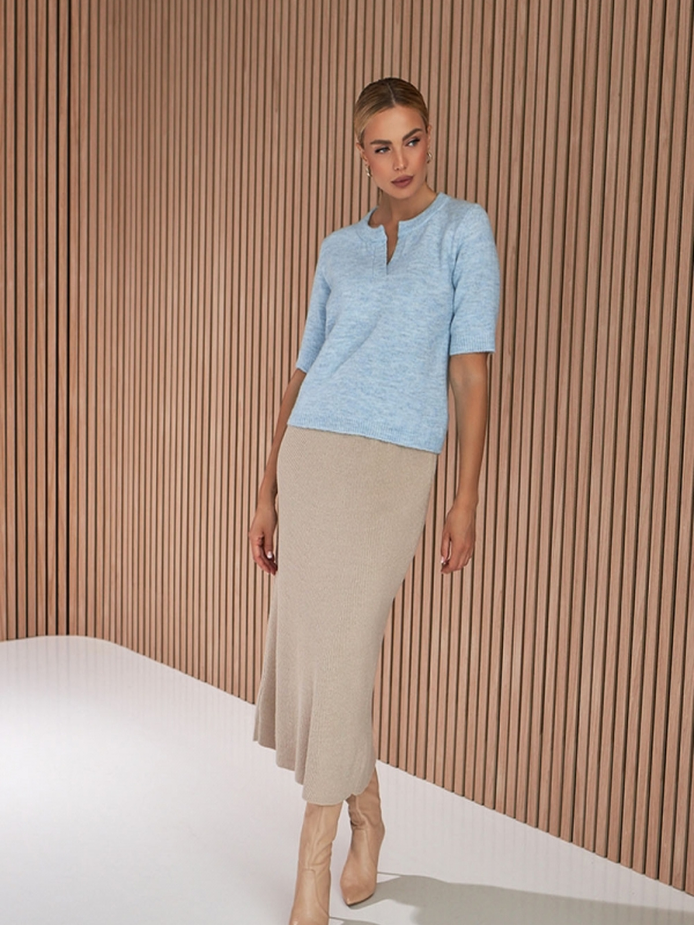 Юбка миди TrikoBakh модель 2469-kremovij Фото