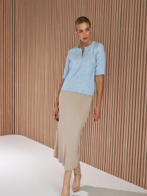 Юбка миди TrikoBakh модель 2469-kremovij Фото