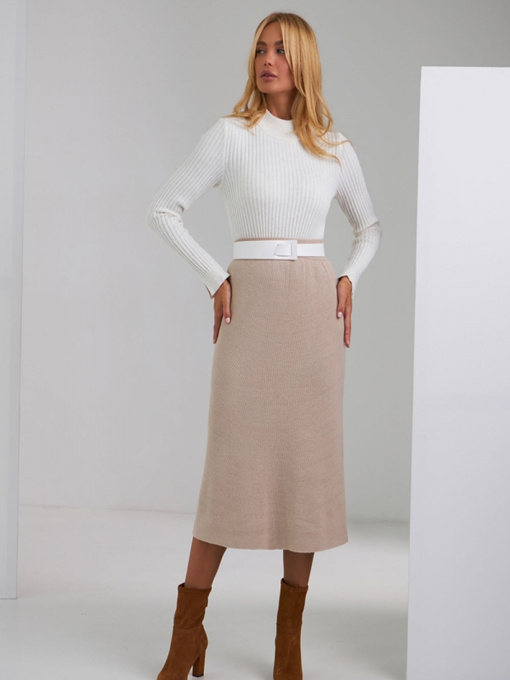 Спідниця міді TrikoBakh модель 2469-kremovij Фото