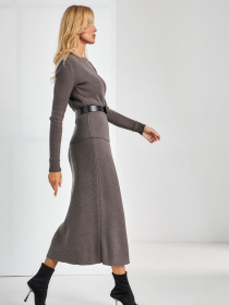 Юбка миди TrikoBakh модель 2469-temnij-taup Фото