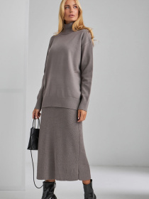 Спідниця міді TrikoBakh модель 2469-temnij-taup Фото