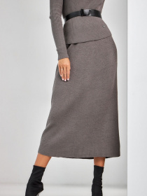 Спідниця міді TrikoBakh модель 2469-temnij-taup Фото