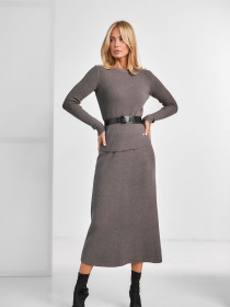 Юбка миди TrikoBakh модель 2469-temnij-taup Фото