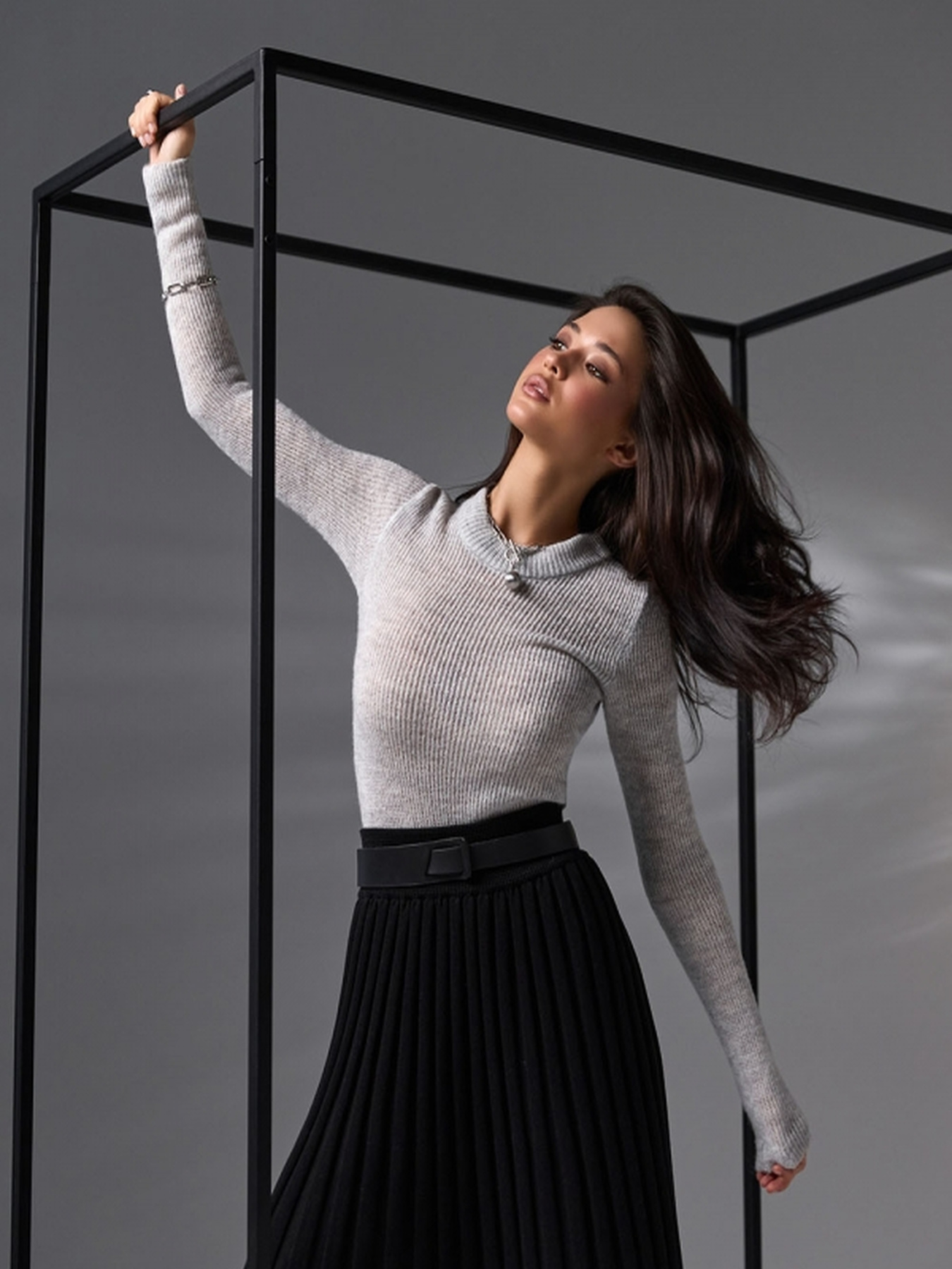 Юбка макси TrikoBakh модель 2025-chornij Фото