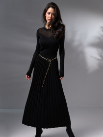 Юбка макси TrikoBakh модель 2025-chornij Фото