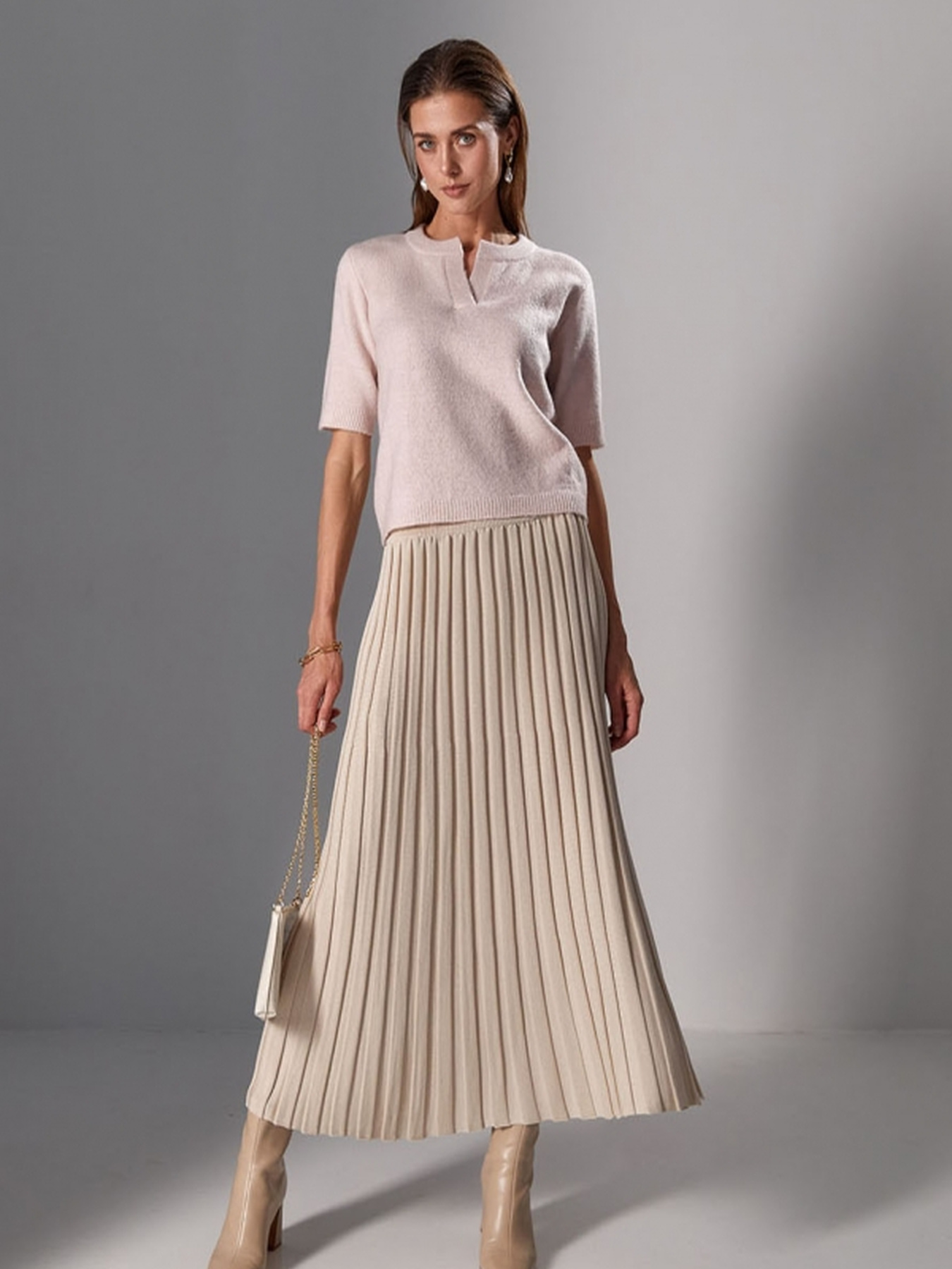 Юбка макси TrikoBakh модель 2025-perlamutr Фото