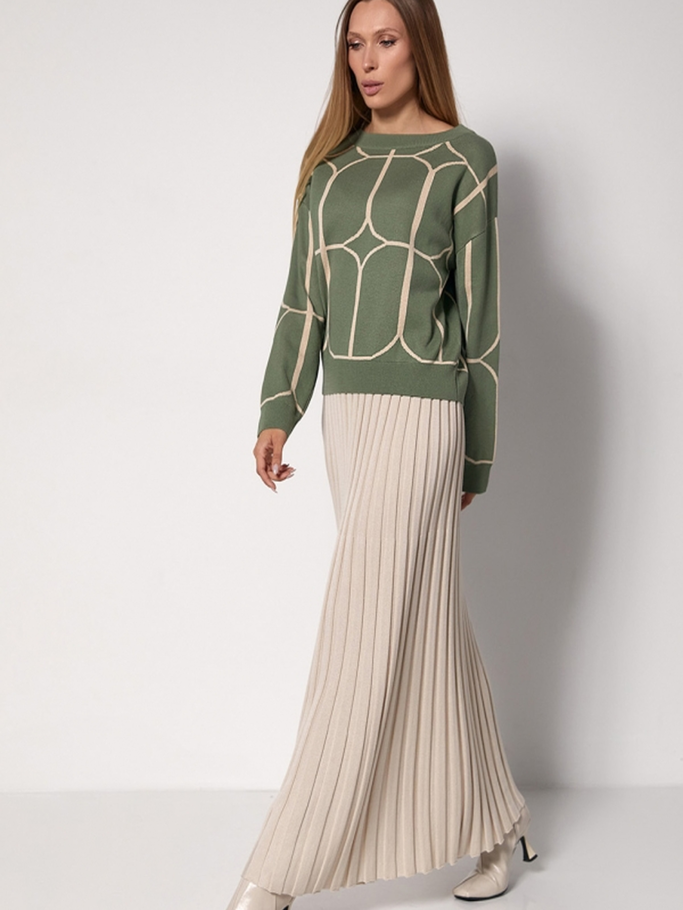 Спідниця максі TrikoBakh модель 2025-perlamutr Фото