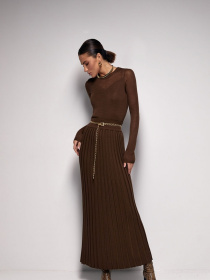 Юбка макси TrikoBakh модель 2025-shokoladnij Фото