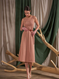 Платье миди TrikoBakh модель 1791-bezhevij Фото