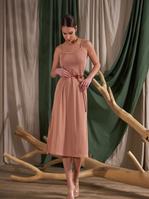 Платье миди TrikoBakh модель 1791-bezhevij Фото