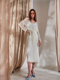 Сукня міді TrikoBakh модель 1791-molochnij Фото