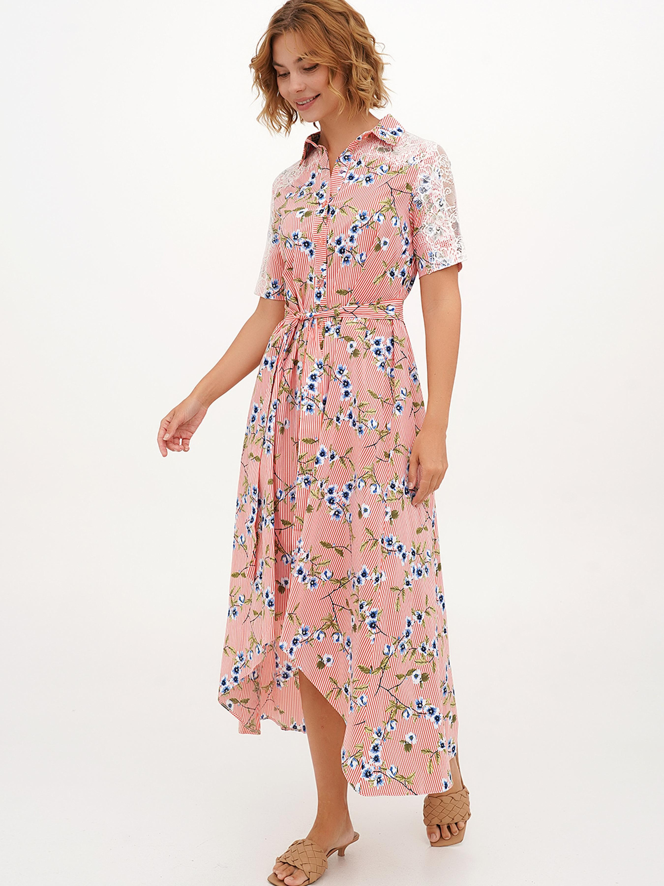 Сукня міді Vicolo модель 202-VC-1047_белый_розовый Фото