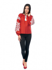 Вышитая рубашка Едельвіка модель 899-18-00red Фото