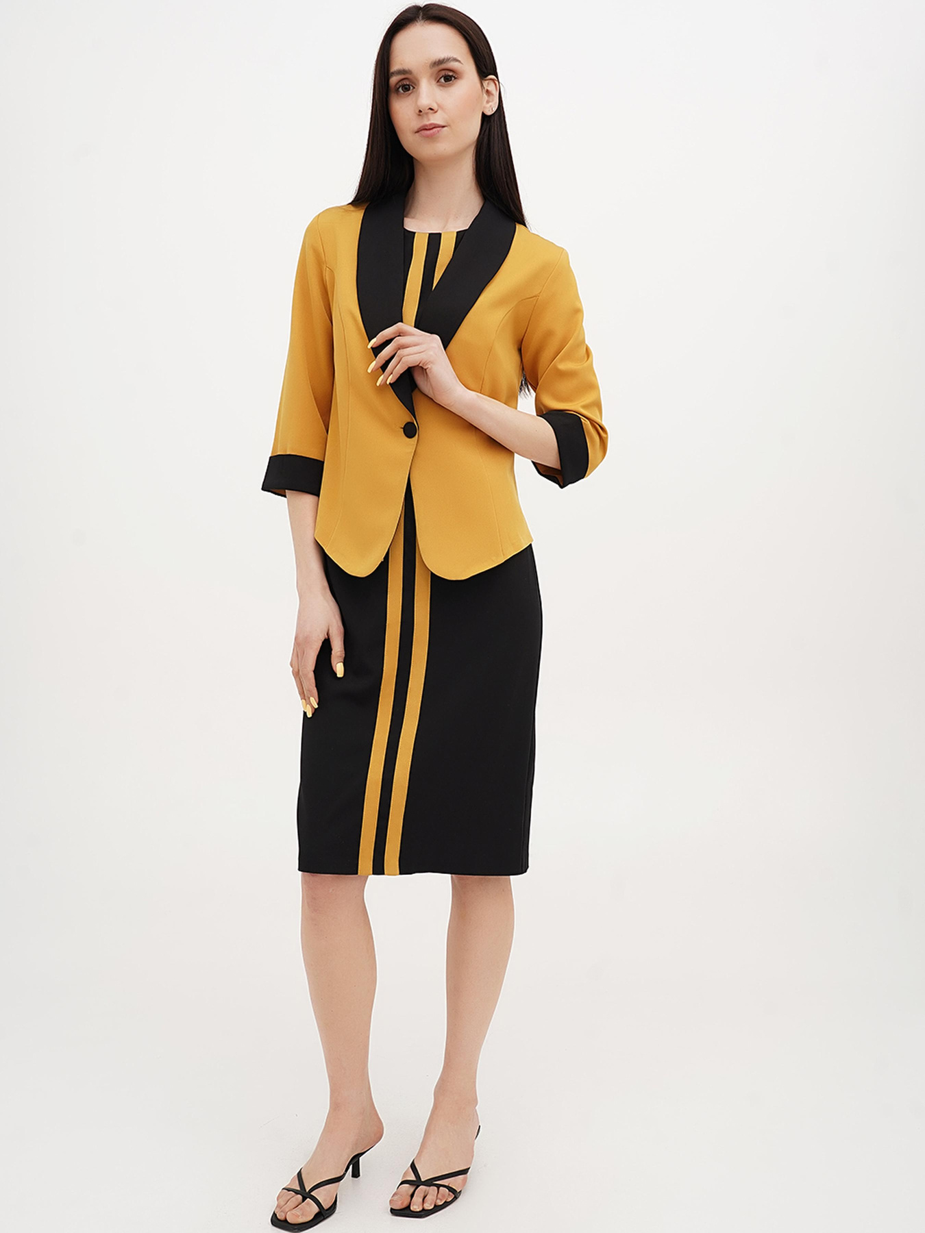 Деловой костюм Vicolo модель 202-VC-1233_горчица Деловой костюм Vicolo модель 202-VC-1233_горчица Фото