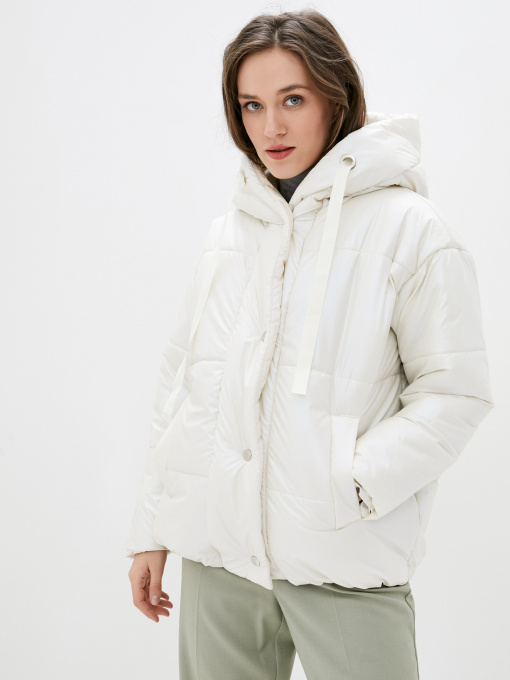 Демисезонная куртка ISSA Plus модель SA-310_milky Фото