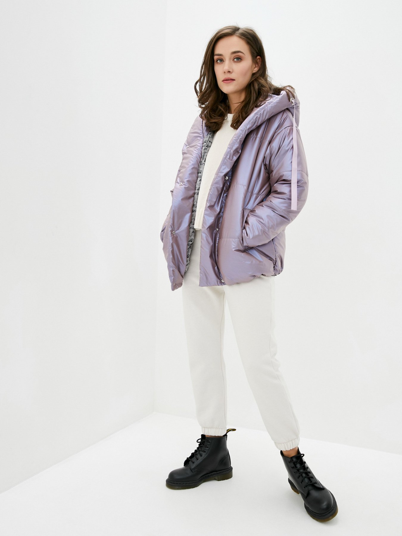 Демисезонная куртка ISSA Plus модель SA-310_lilac Фото