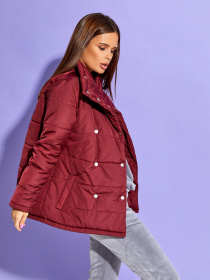 Демісезонна куртка ISSA Plus модель SA-311_burgundy Фото