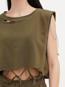 Топ Vicolo модель 222-VC-2742_хаки Топ Vicolo модель 222-VC-2742_хаки Фото