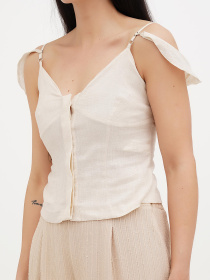 Майка Vicolo модель 222-VC-2910_бежевый Майка Vicolo модель 222-VC-2910_бежевый Фото