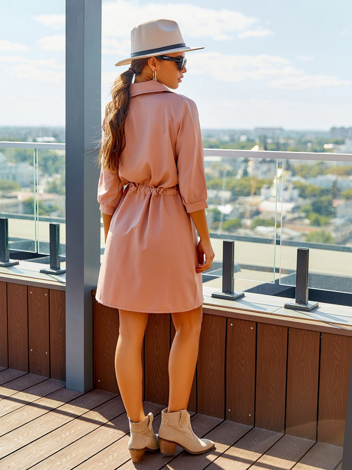 Платье миди ISSA Plus модель 12834_beige Фото