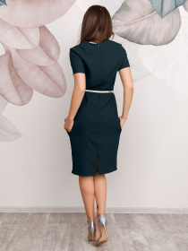 Платье миди ISSA Plus модель 12491_darkgreen Фото