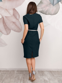 Платье миди ISSA Plus модель 12491_darkgreen Фото