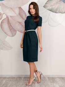 Сукня міді ISSA Plus модель 12491_darkgreen Фото